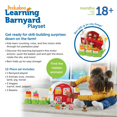 Alternative view of Learning Resources Puzzle Peeksville® Learning Barnyard Playset