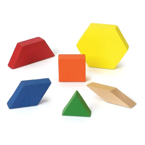 Alternative view of Learning Resources Puzzle Wooden Pattern Blocks - 1 cm, Set of 250