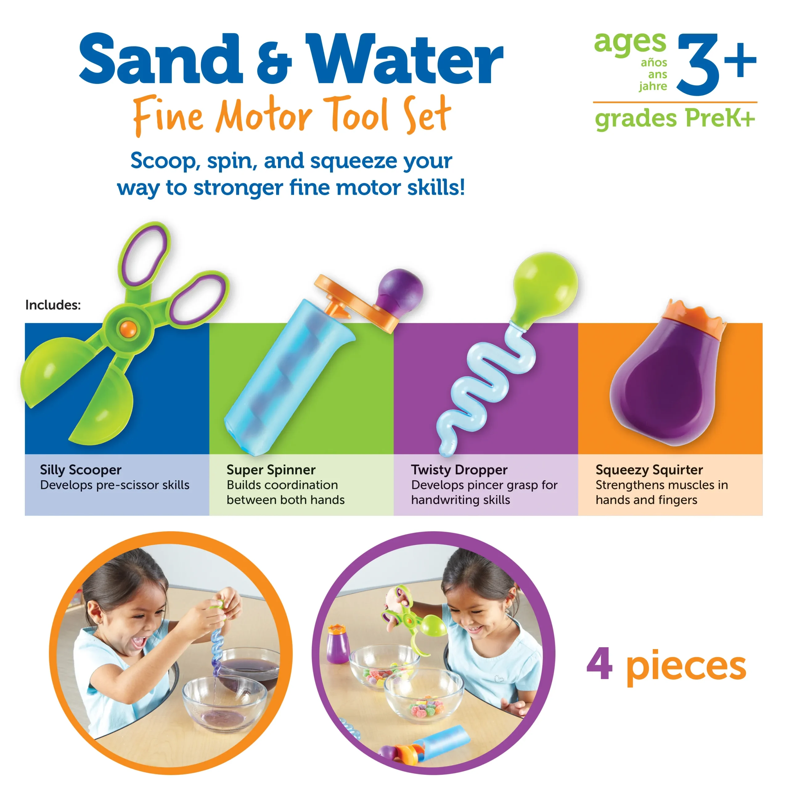 Learning Resources Puzzle Sand & Water Fine Motor Tool Set - Image 2