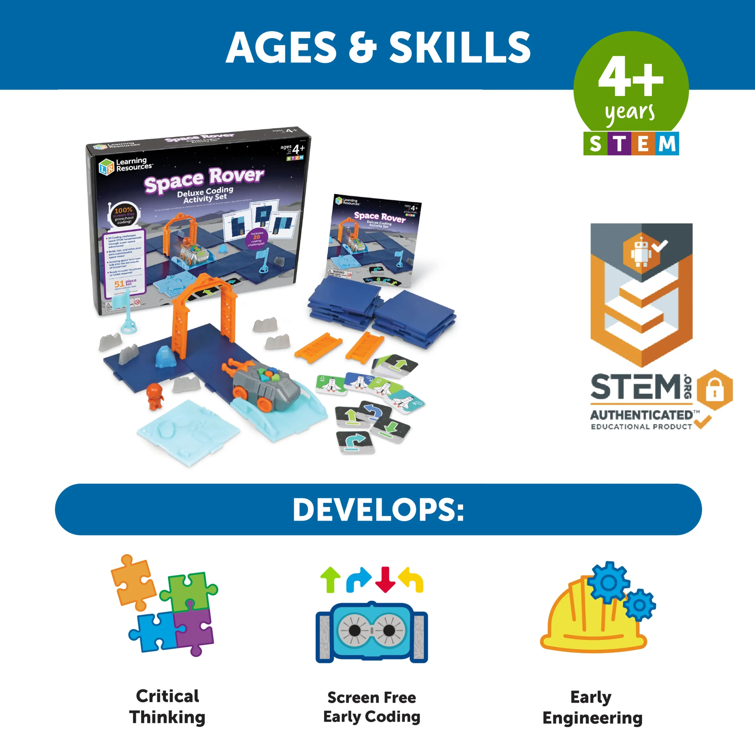 Learning Resources Puzzle Space Rover Deluxe Coding Activity Set - Image 6