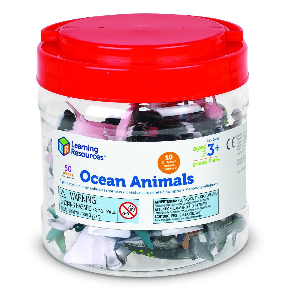 Learning Resources Puzzle Ocean Animals Counters, Set of 50 - Image 12