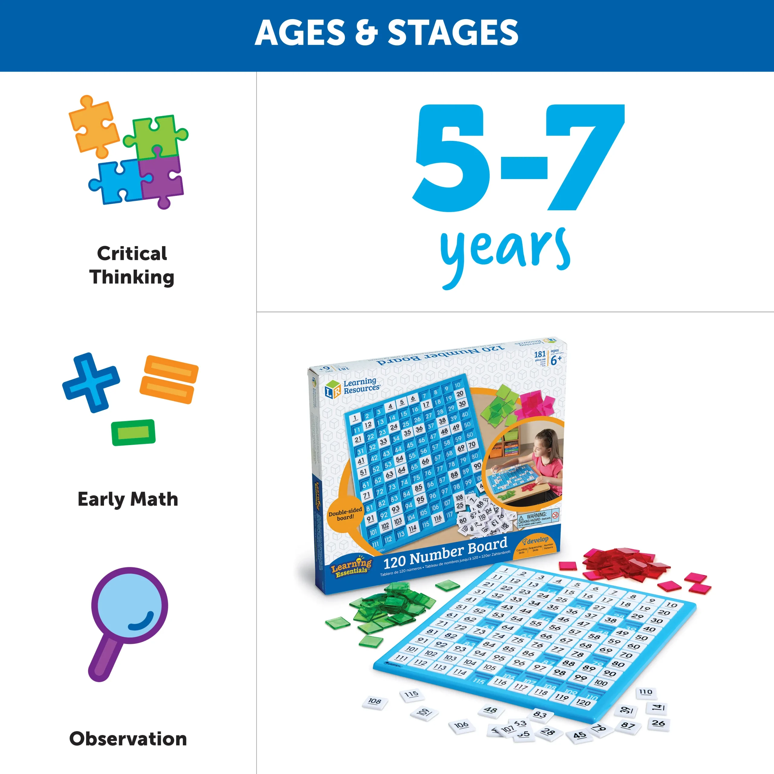 Learning Resources Puzzle 120 Number Board - Image 7