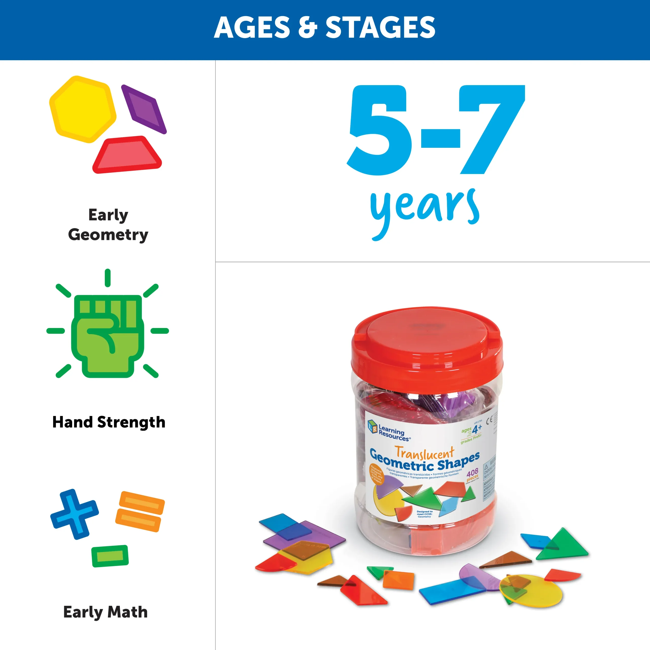Learning Resources Puzzle Translucent Geometric Shapes - Image 6