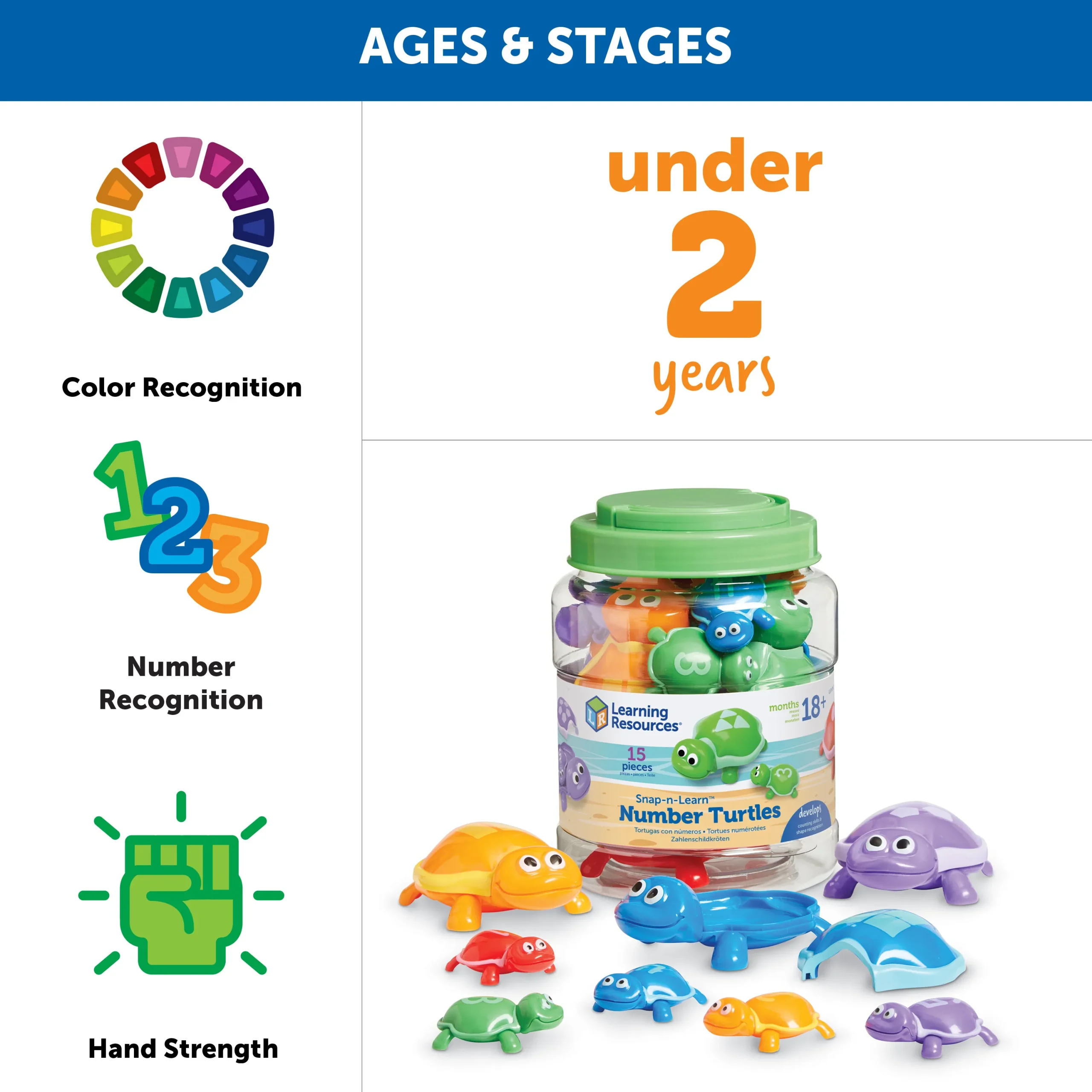 Learning Resources Puzzle Snap-n-Learn™ Number Turtles - Image 6