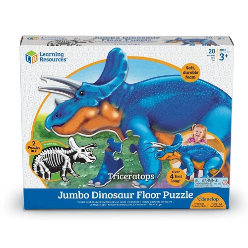 Alternative view of Learning Resources Puzzle Jumbo Dinosaur Floor Puzzle Triceratops