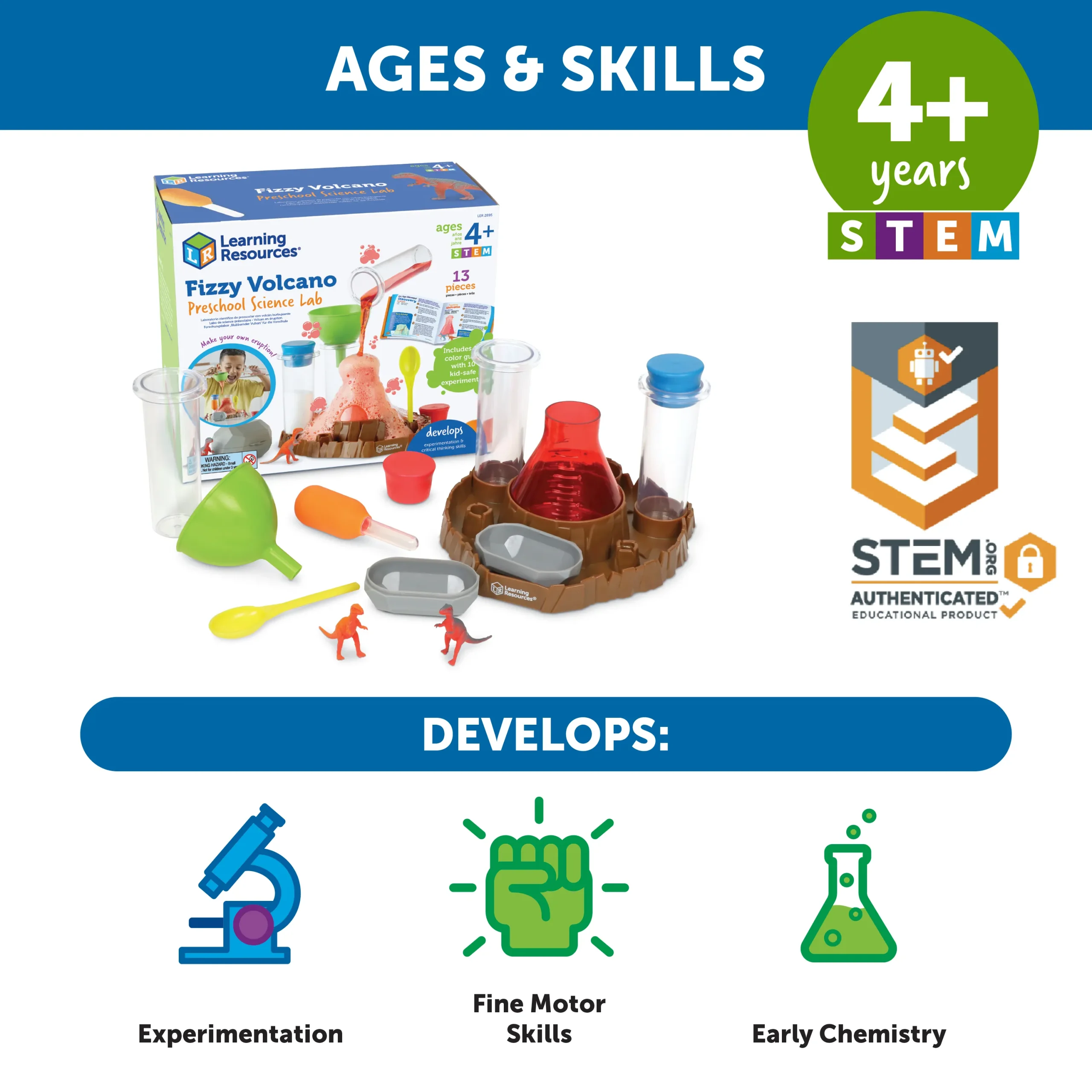 Learning Resources Puzzle Fizzy Volcano Preschool Science Lab - Image 6