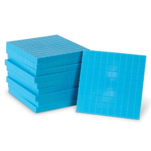 Learning Resources Puzzle Plastic Base Ten Flats, Set of 10