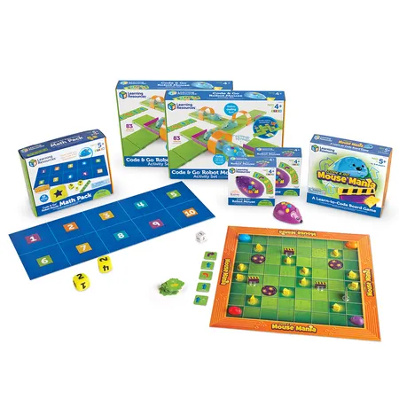 Learning Resources Puzzle Code & Go® Robot Mouse Classroom Set