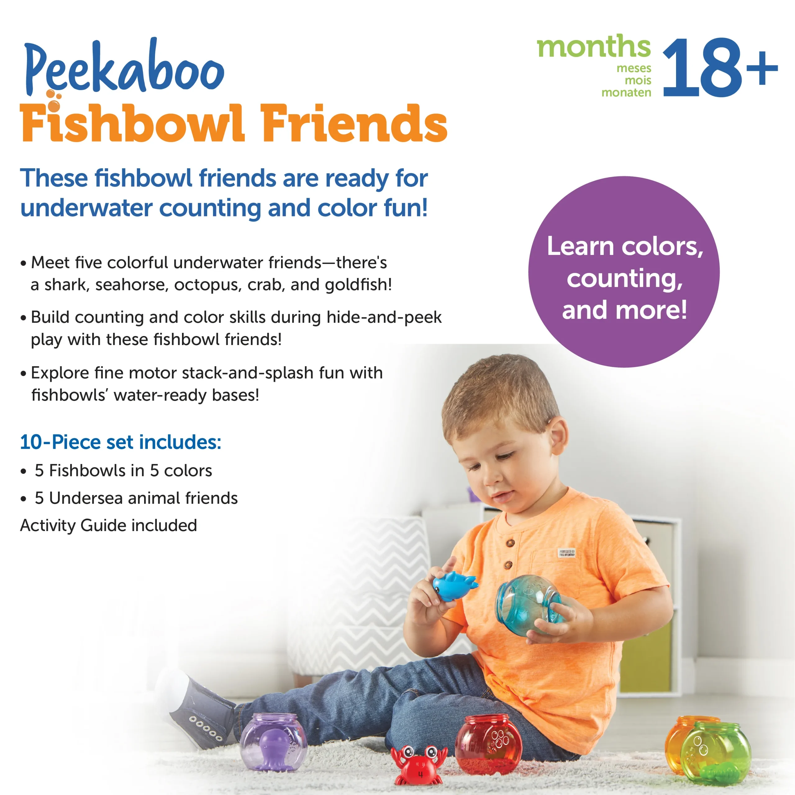 Learning Resources Puzzle Peekaboo Fish Bowl Friends - Image 3