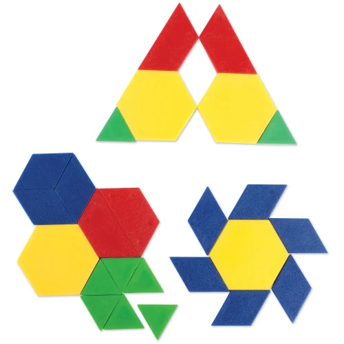 Learning Resources Puzzle Plastic Pattern Blocks - 0.5 cm, Set of 100