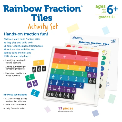 Alternative view of Learning Resources Puzzle Rainbow Fraction® Tiles with Tray