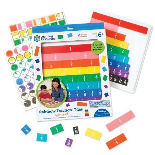 Learning Resources Puzzle Rainbow Fraction® Tiles with Tray