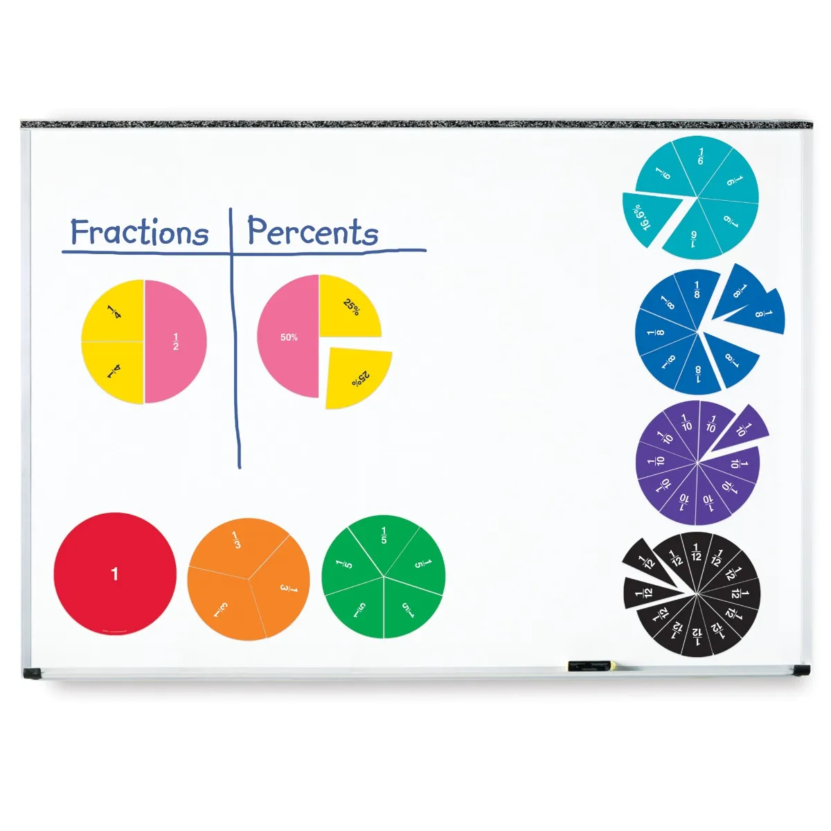 Double-Sided Magnetic Demonstration Rainbow Fraction® Circles - Image 4