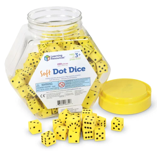 Learning Resources Puzzle Soft Foam Dot Dice, Set of 200