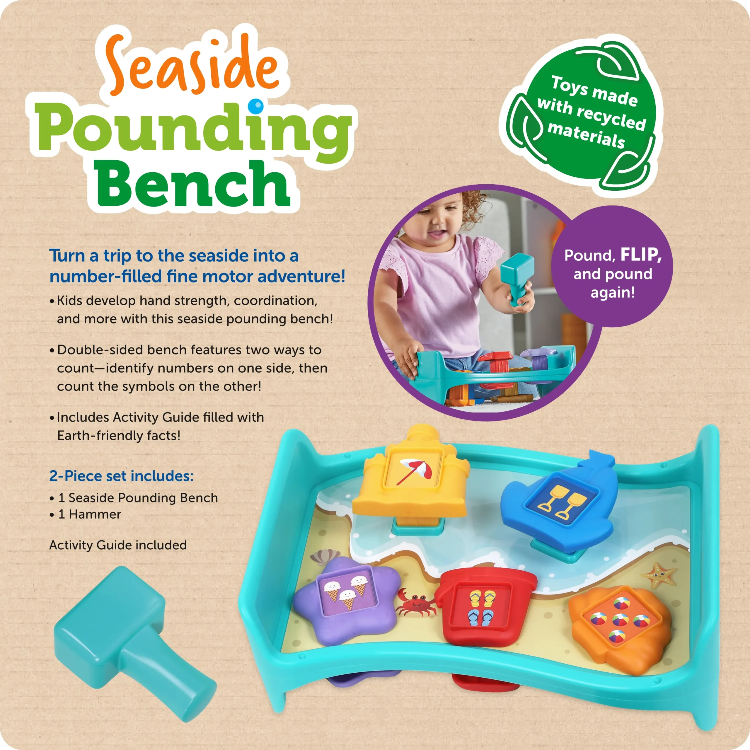Learning Resources Puzzle Seaside Pounding Bench - Image 6
