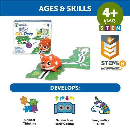 Alternative view of Learning Resources Puzzle Coding Critters® Go-Pets: Scrambles the Fox
