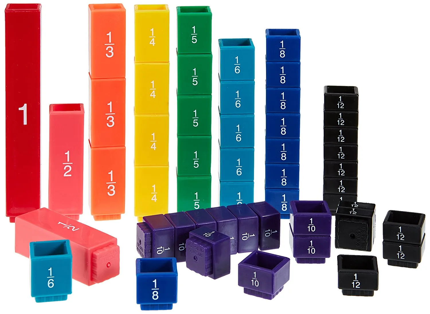 Learning Resources Puzzle Fraction Tower® Fraction Cubes - Image 3