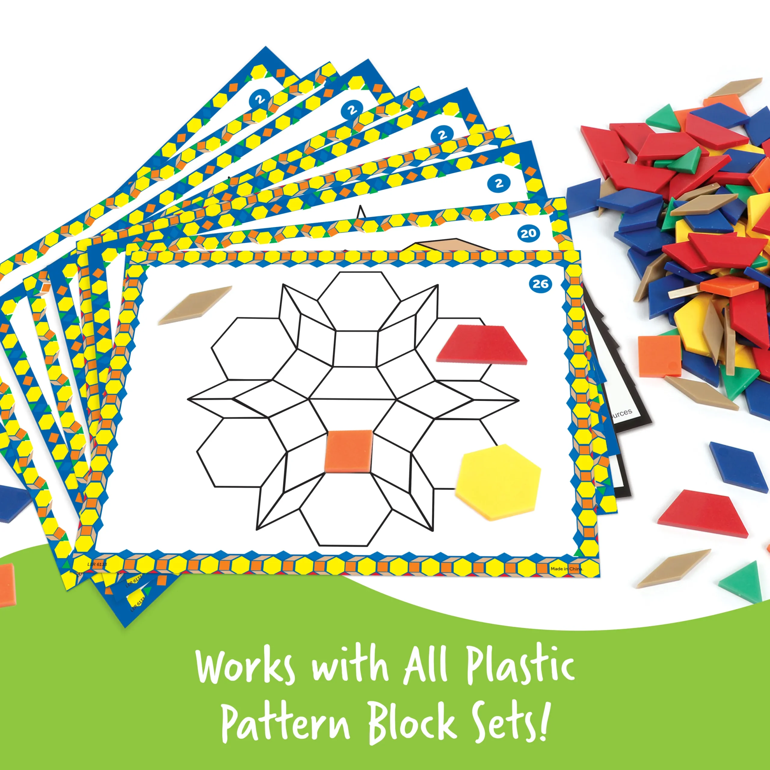 Learning Resources Puzzle Pattern Block Design Cards - Image 4
