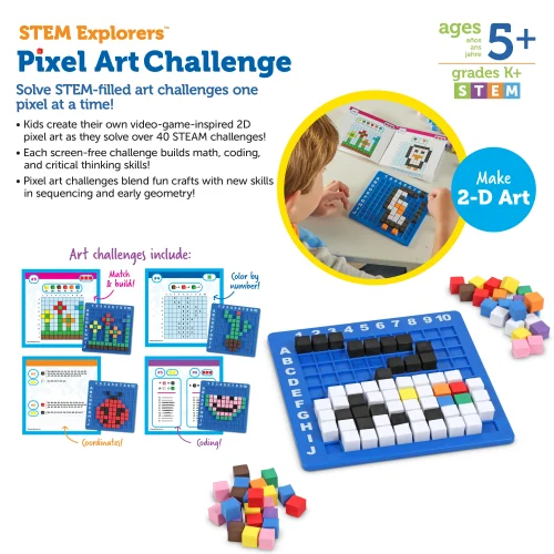 Alternative view of Learning Resources Puzzle STEM Explorers™ Pixel Art Challenge