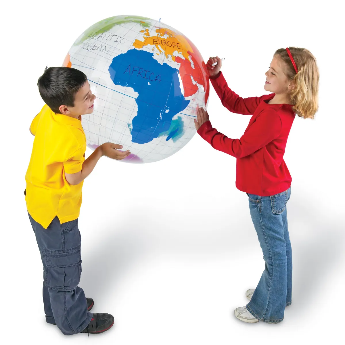 Learning Resources Puzzle Giant Inflatable Labeling Globe - Image 3
