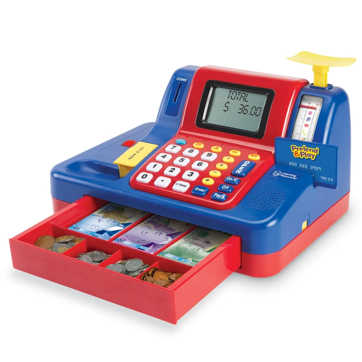 Learning Resources Puzzle Pretend & Play® Teaching Cash Register with Canadian Currency - Image 3