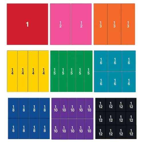 Learning Resources Puzzle Double-Sided Magnetic Demonstration Rainbow Fraction® Squares