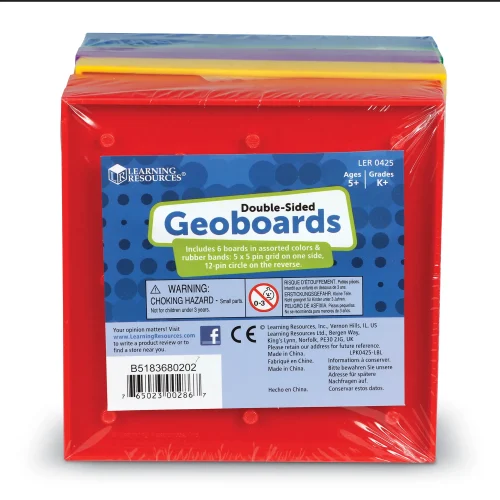 Alternative view of Learning Resources Puzzle 5" Assorted Geoboards - 5 x 5 Pin, Set of 6