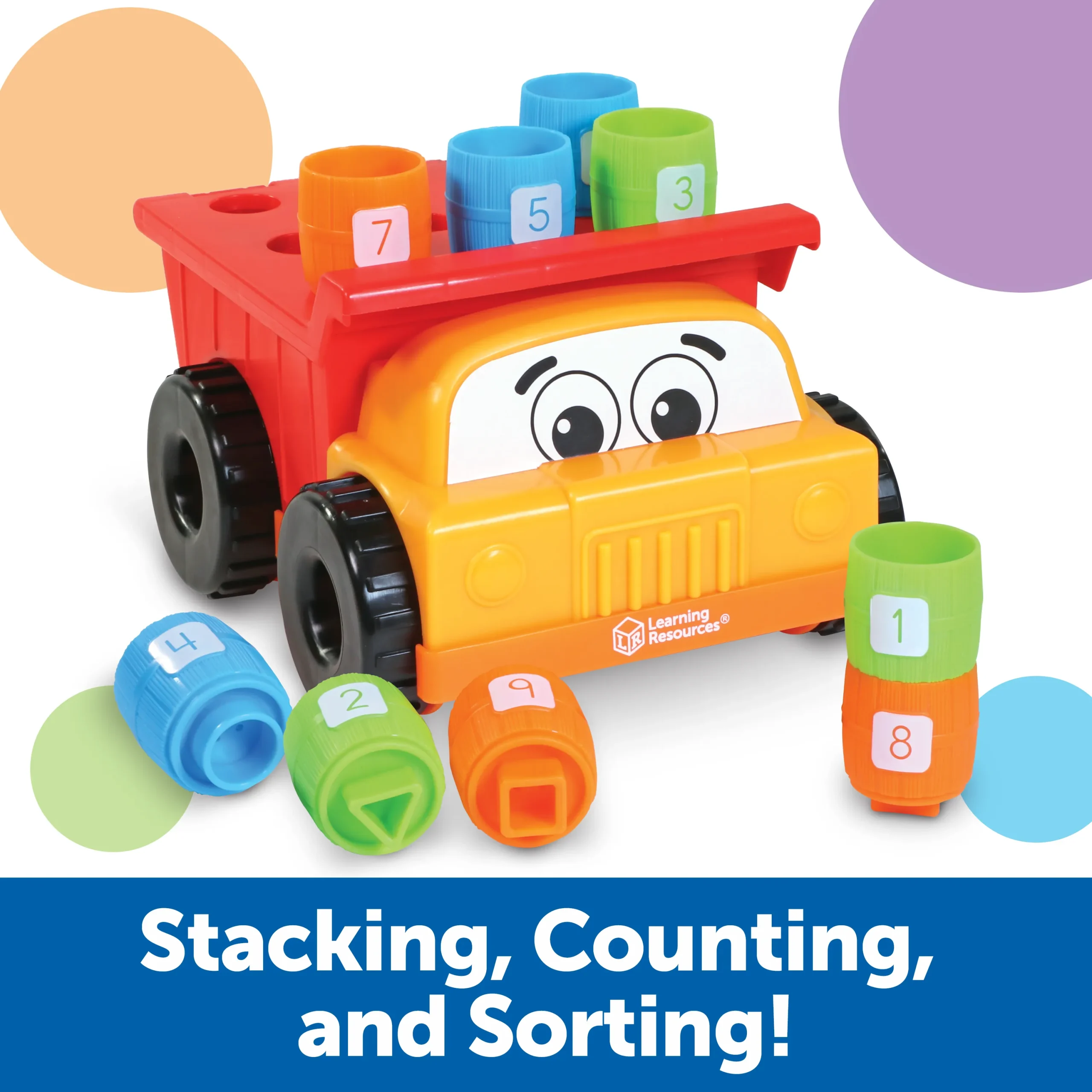 Learning Resources Puzzle Tony the Peg Stacker Dump Truck - Image 4