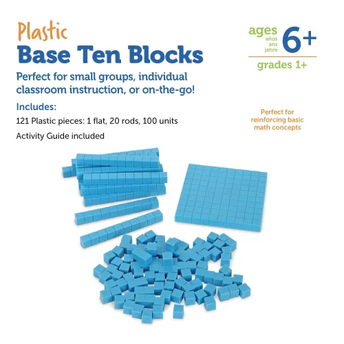 Alternative view of Learning Resources Puzzle Base Ten Blocks Smart Pack, Set of 121