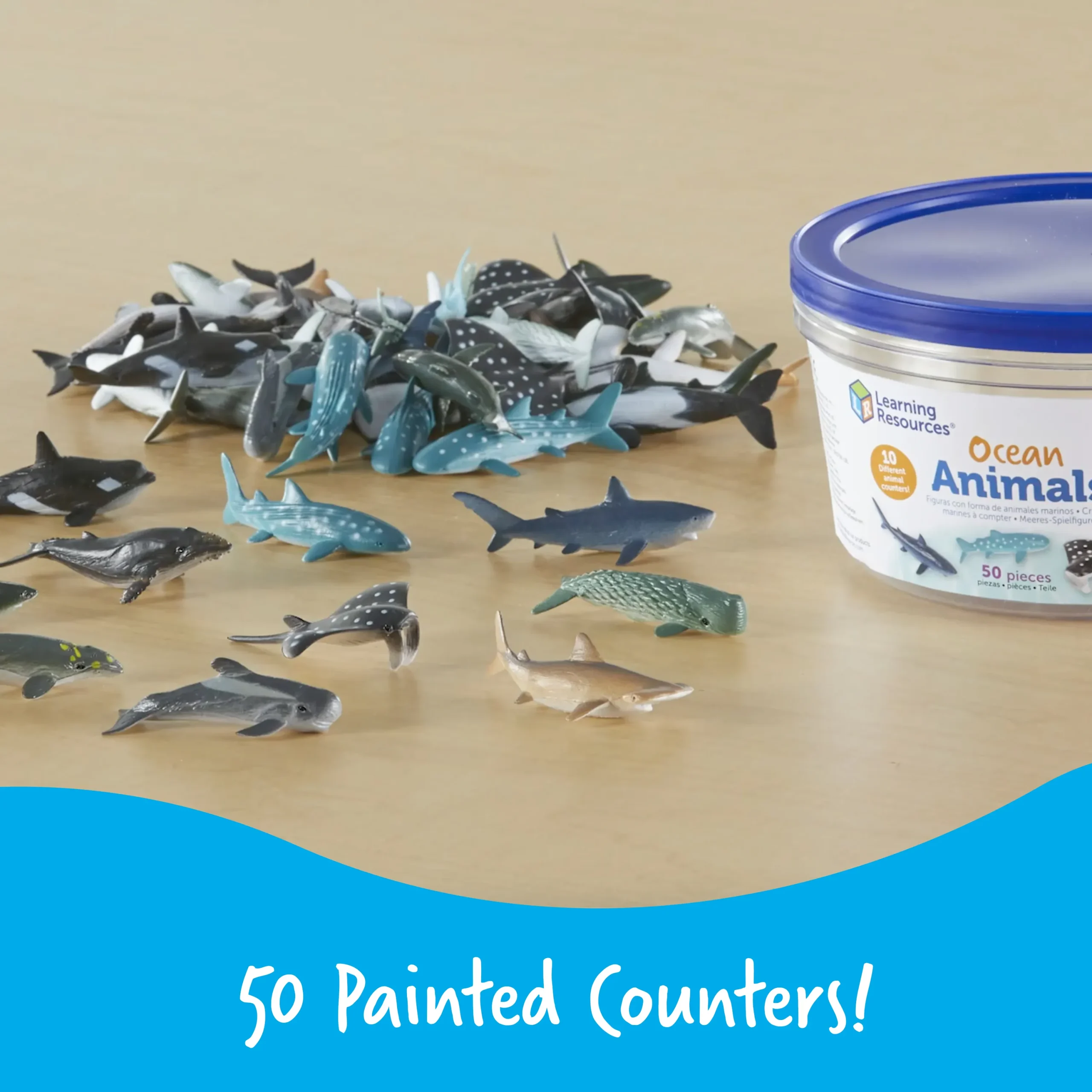 Learning Resources Puzzle Ocean Animals Counters, Set of 50 - Image 5