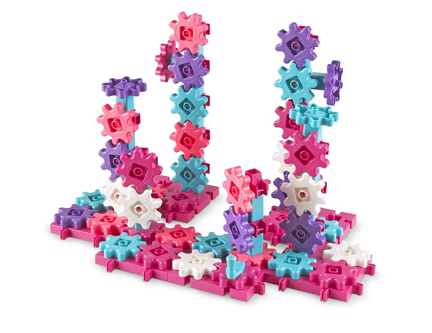 Learning Resources Puzzle Gears! Gears! Gears!® Deluxe Building Set - Pink - Image 3
