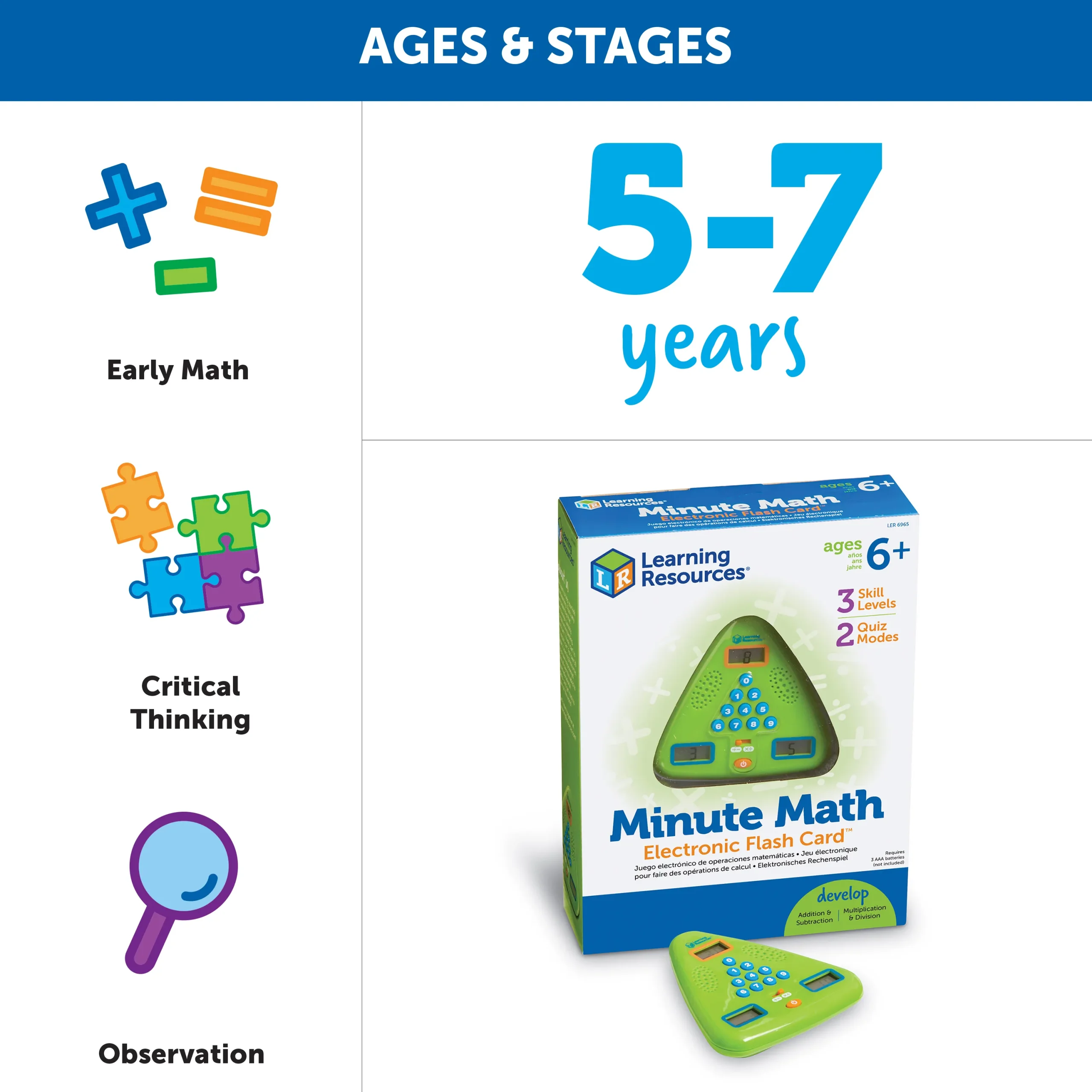 Learning Resources Puzzle Minute Math Electronic Flash Card - Image 6