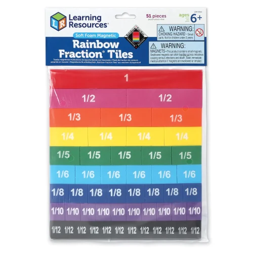 Alternative view of Learning Resources Puzzle Rainbow Fraction® Soft Foam Magnetic Tiles