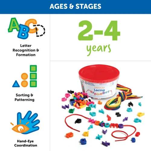 Alternative view of Learning Resources Puzzle Lowercase Lacing Alphabet