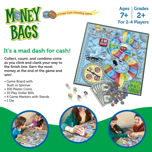 Alternative view of Learning Resources Puzzle Money Bags Coin Value Game