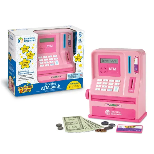 Learning Resources Puzzle Pretend & Play® Teaching ATM Bank - Pink