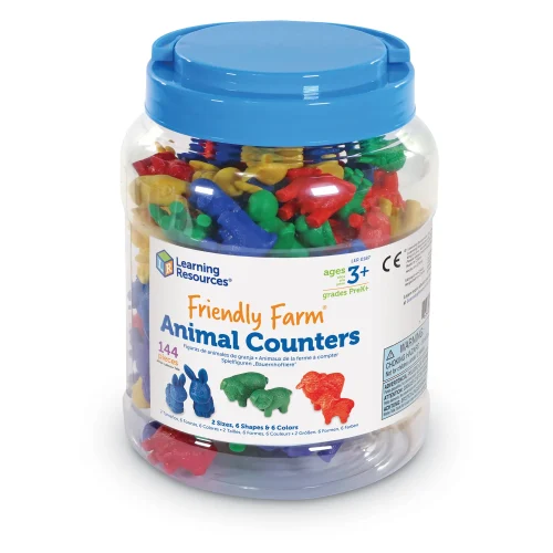 Learning Resources Puzzle Friendly Farm® Animal Counters, Set of 144