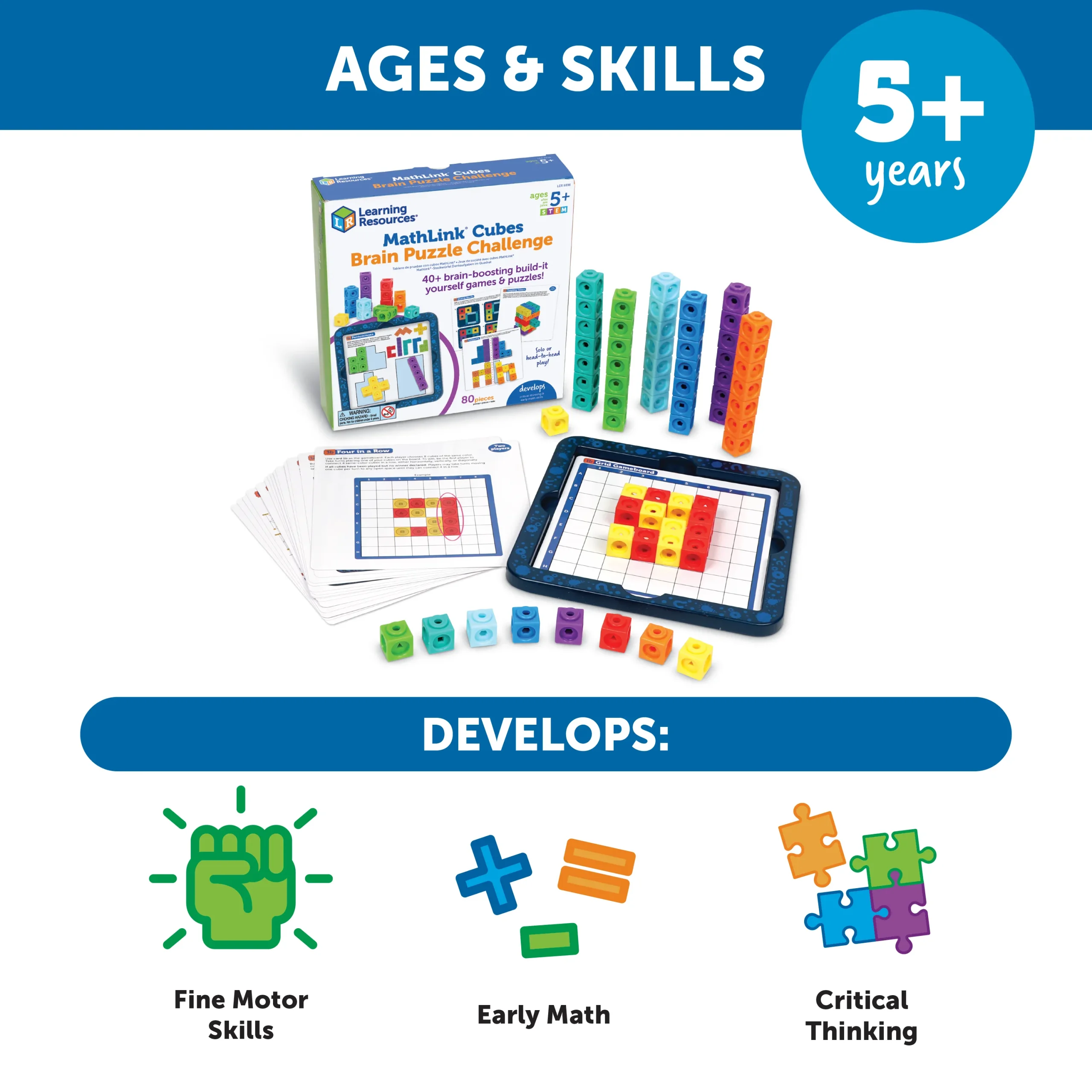 Learning Resources Puzzle MathLink® Cubes Brain Puzzle Challenge - Image 6