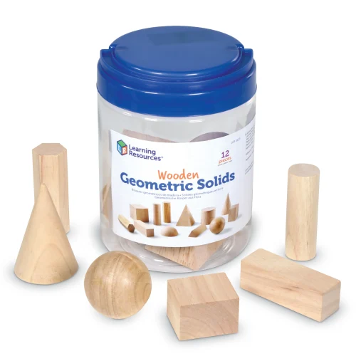 Learning Resources Puzzle Wooden Geometric Solids, Set of 12