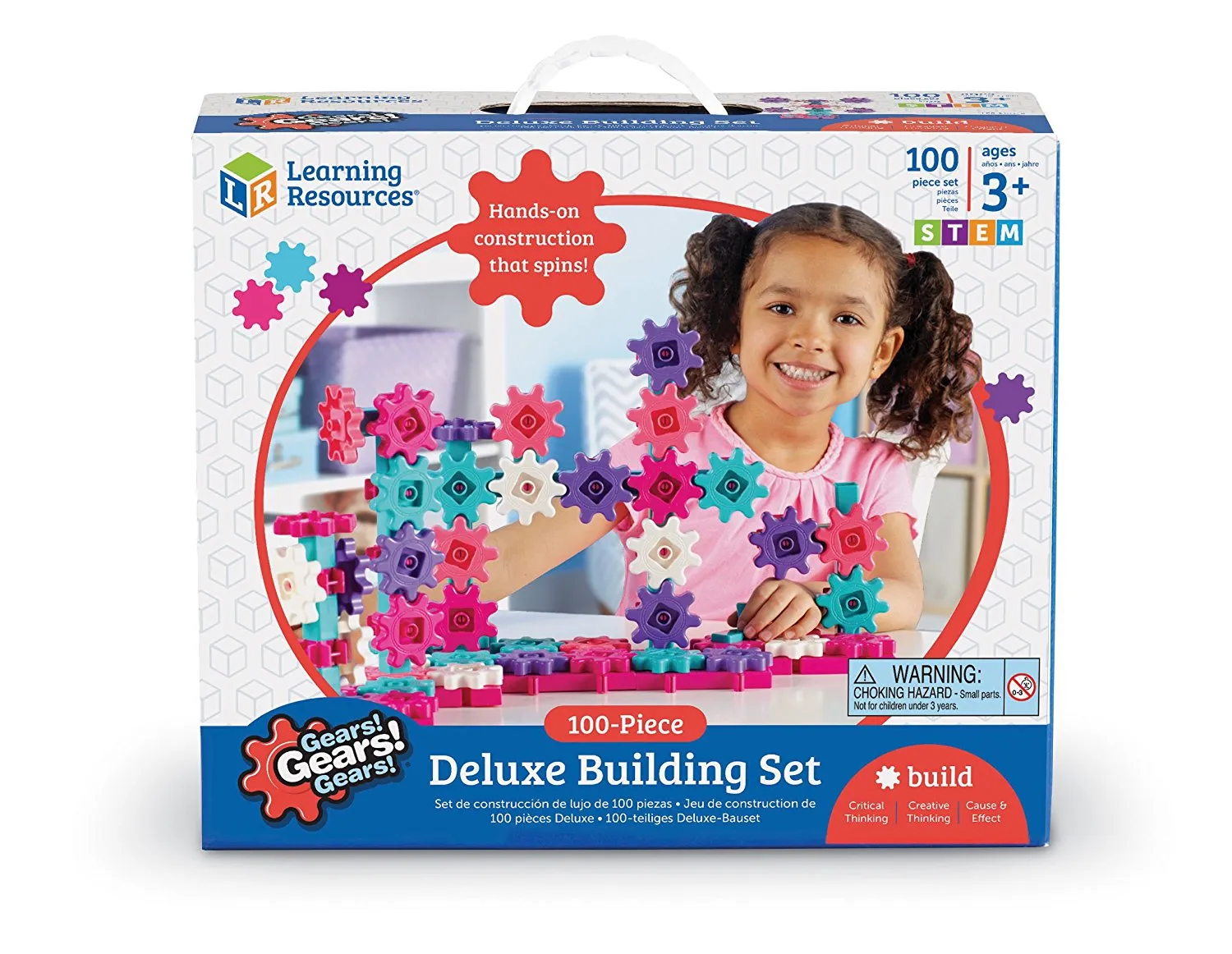 Learning Resources Puzzle Gears! Gears! Gears!® Deluxe Building Set - Pink - Image 2