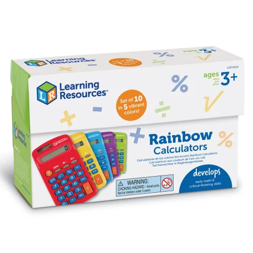 Alternative view of Learning Resources Puzzle Rainbow Calculators, Set of 10