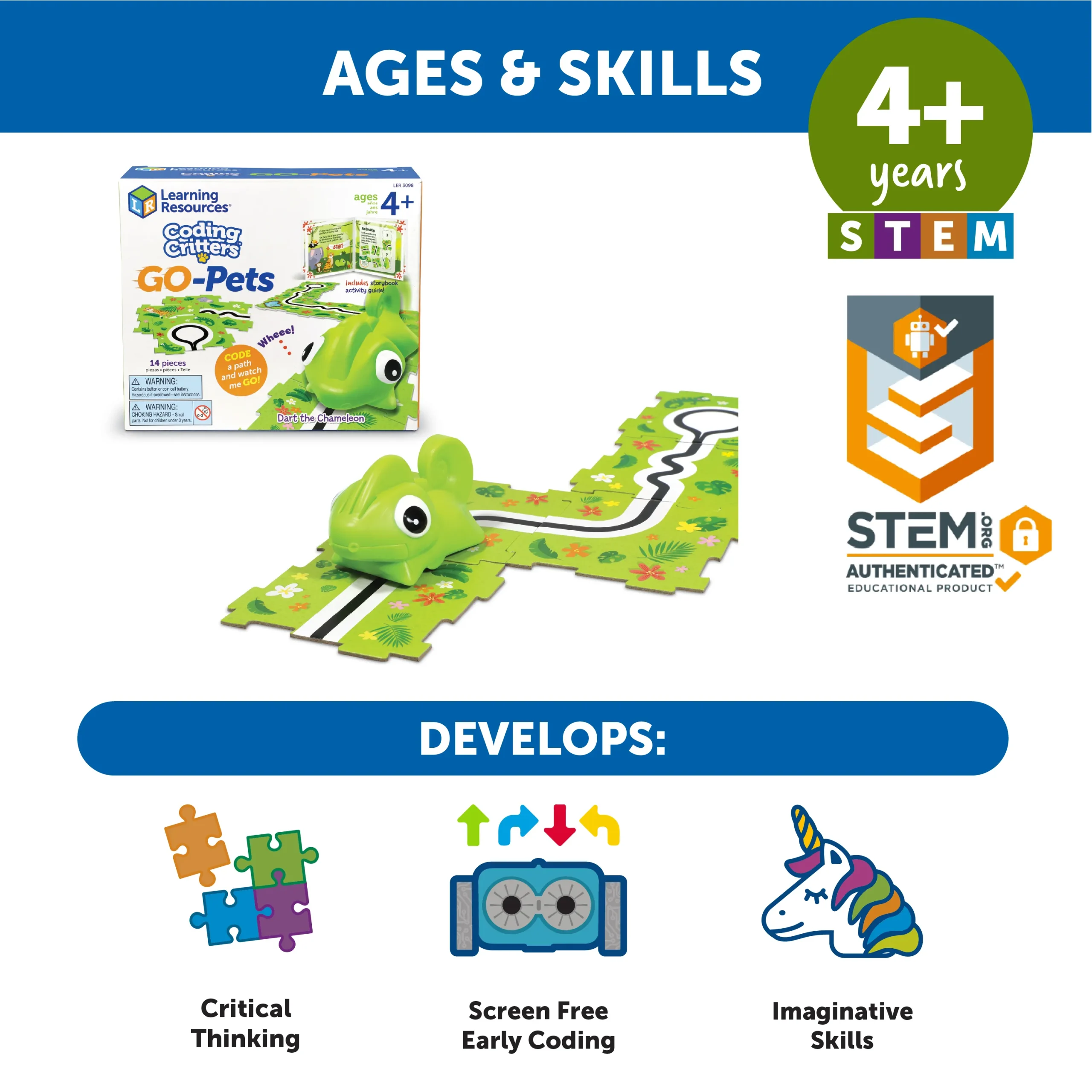 Learning Resources Puzzle Coding Critters® Go-Pets: Dart the Chameleon - Image 2
