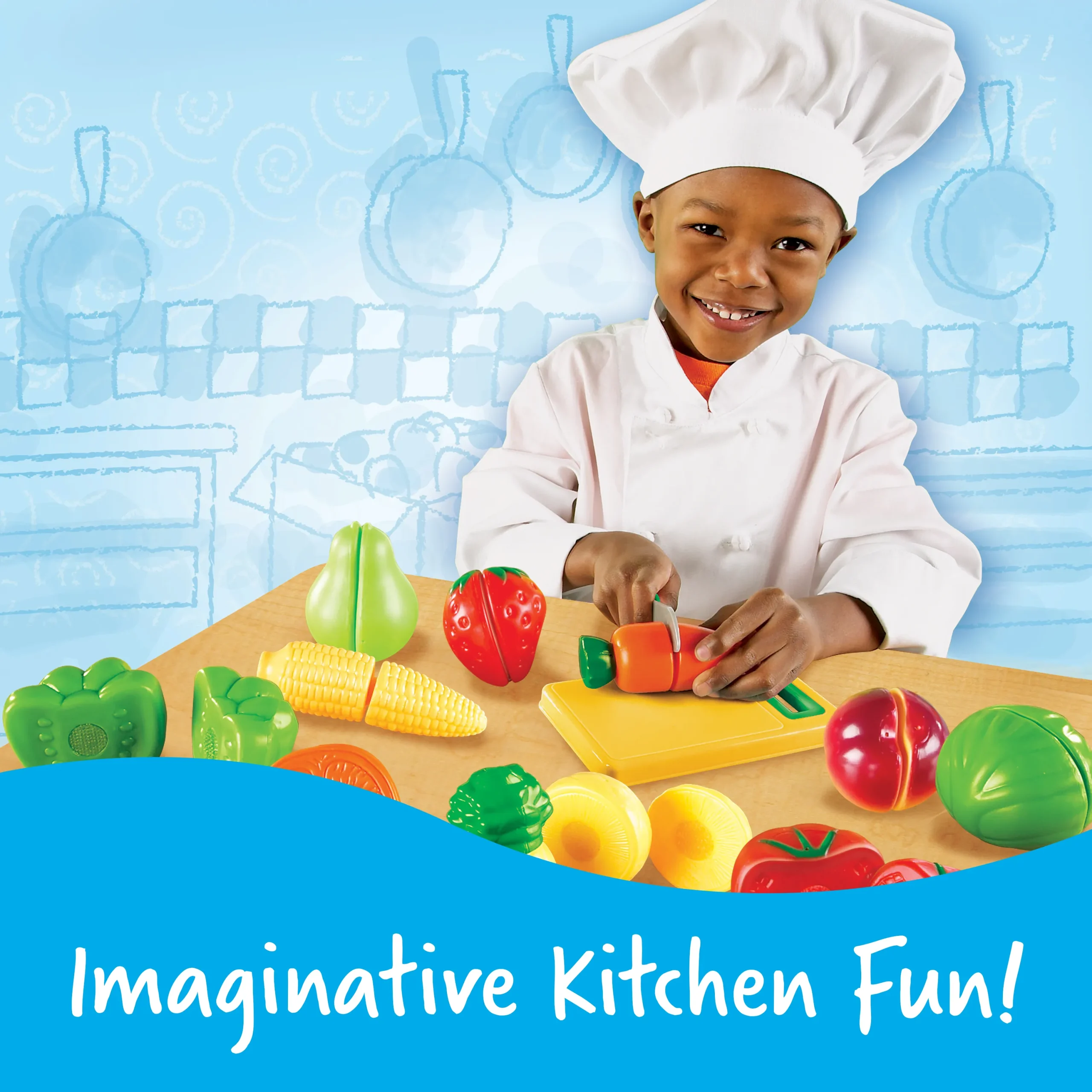 Learning Resources Puzzle Pretend & Play Sliceable Fruits & Veggies - Image 3
