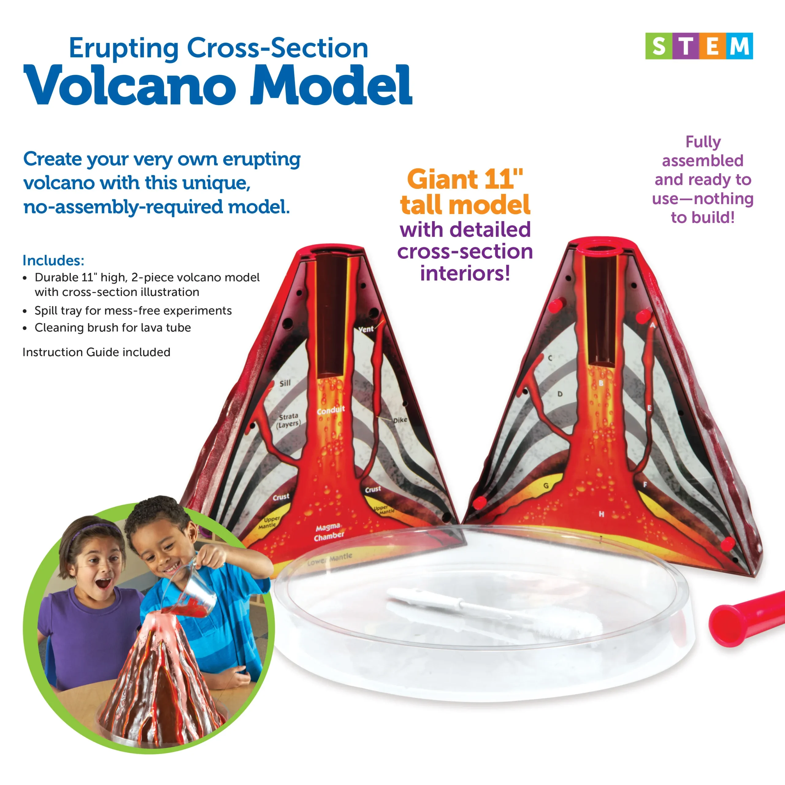 Learning Resources Puzzle Erupting Cross-Section Volcano Model - Image 6