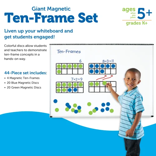 Alternative view of Learning Resources Puzzle Giant Magnetic Ten-Frame Set