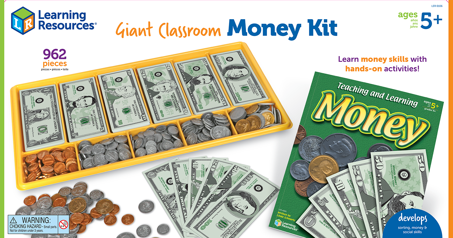 Learning Resources Puzzle Giant Classroom Money Kit - Image 2