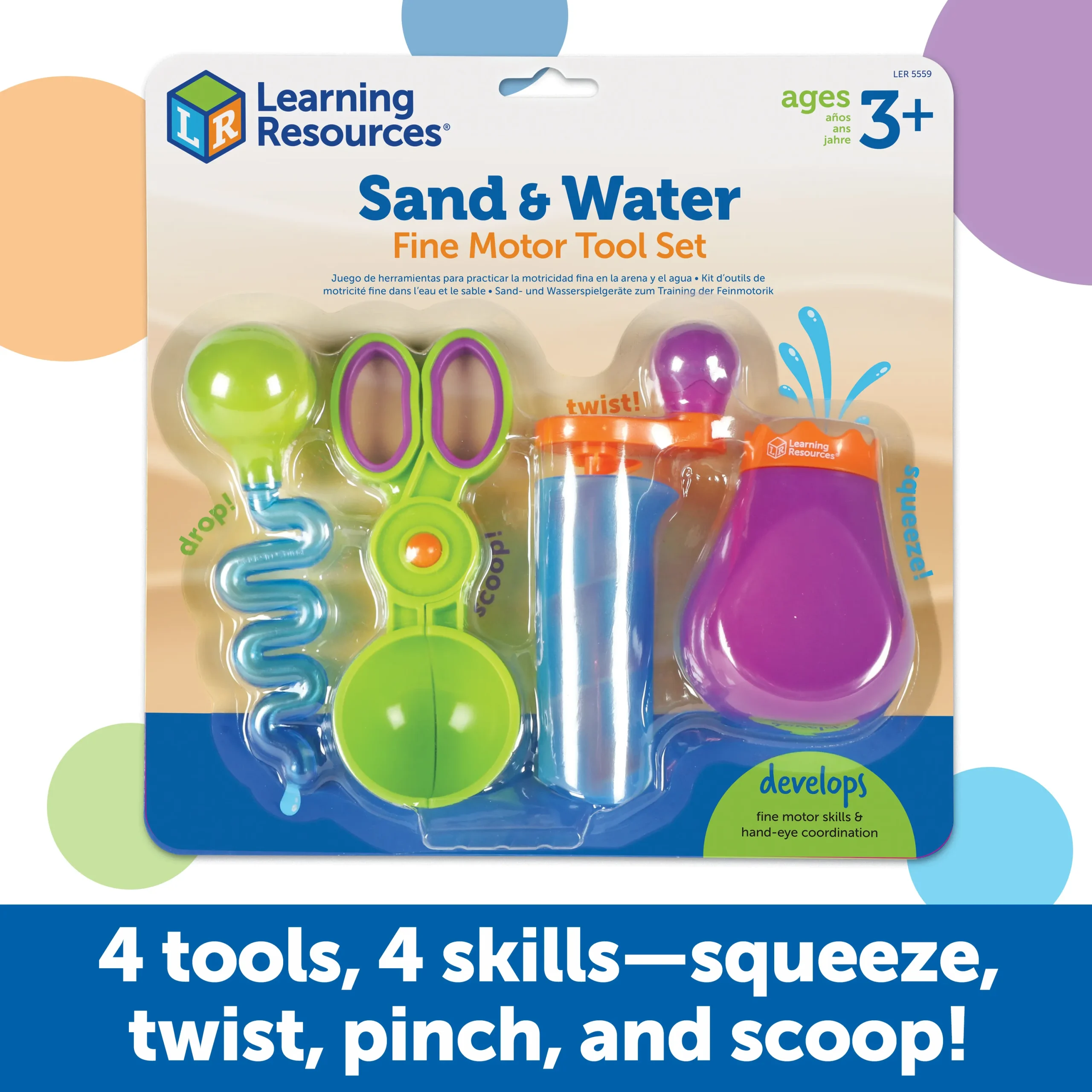 Learning Resources Puzzle Sand & Water Fine Motor Tool Set - Image 4