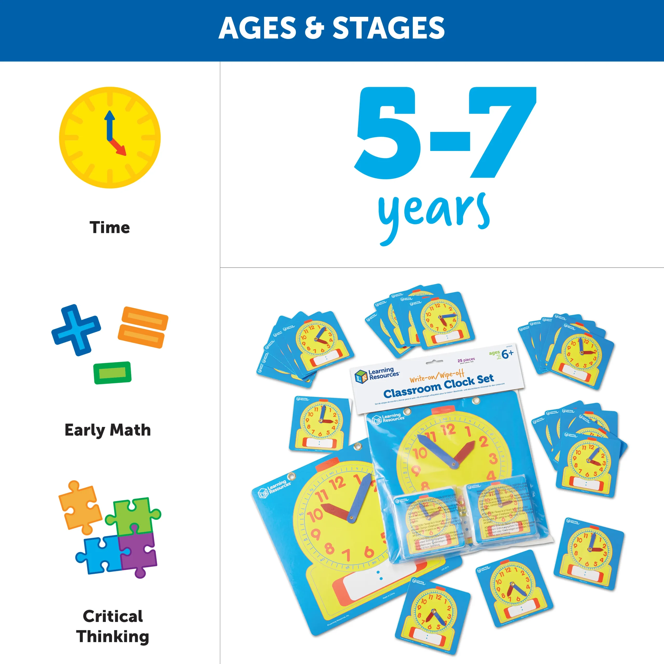Write & Wipe Clocks Classroom Set - Image 6