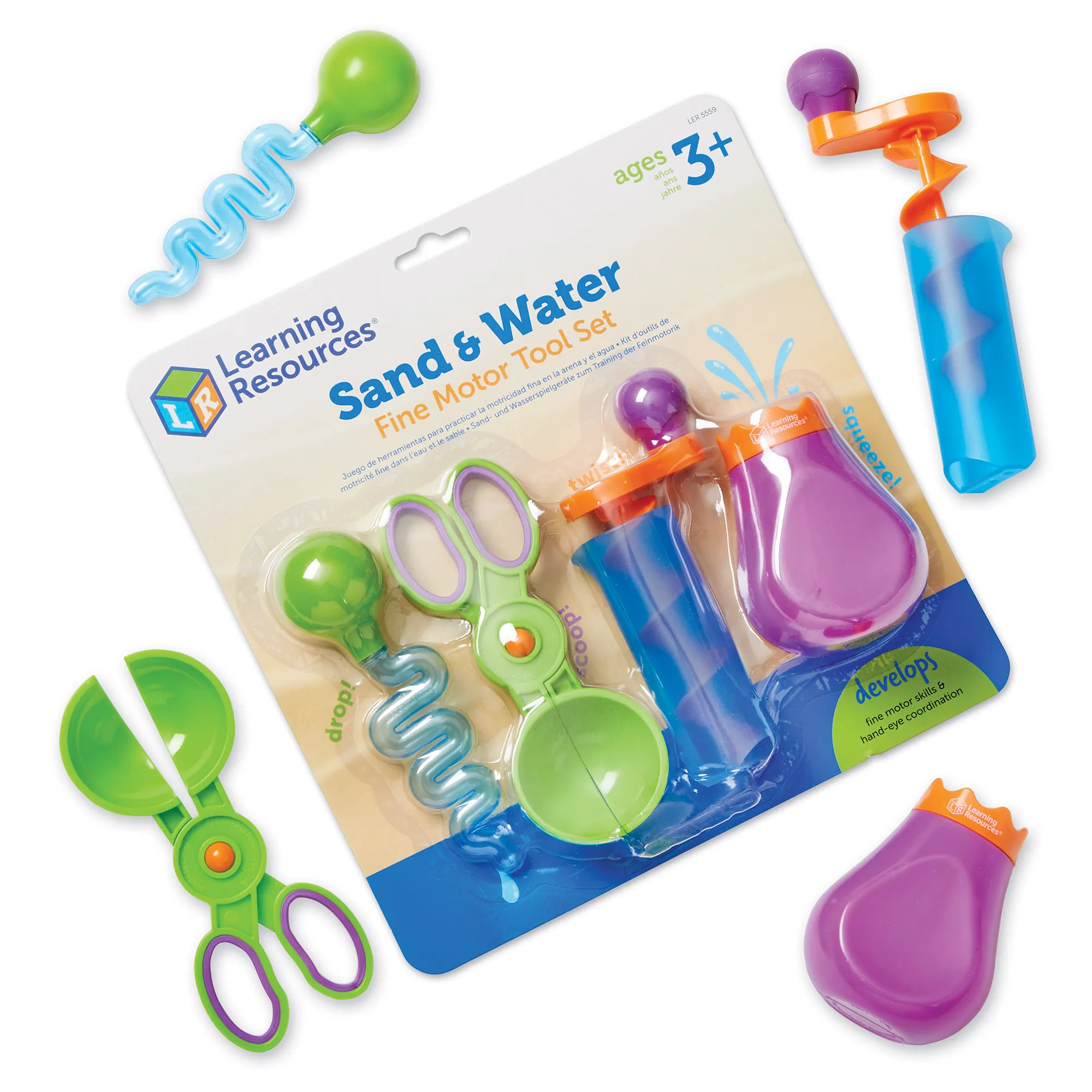 Learning Resources Puzzle Sand & Water Fine Motor Tool Set