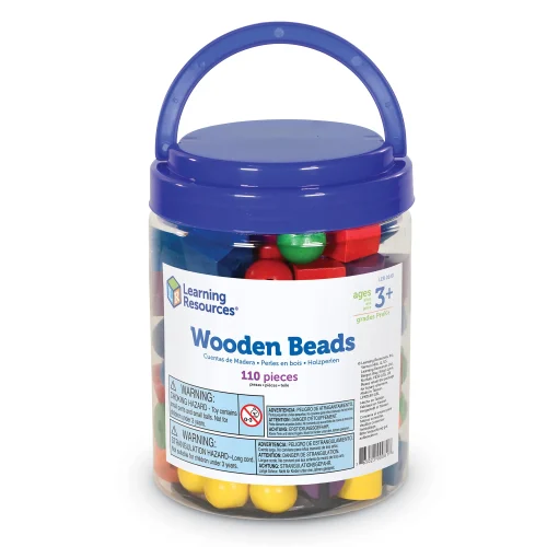 Alternative view of Learning Resources Puzzle Wooden Beads in a Bucket